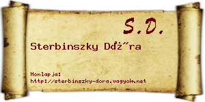 Sterbinszky Dóra névjegykártya